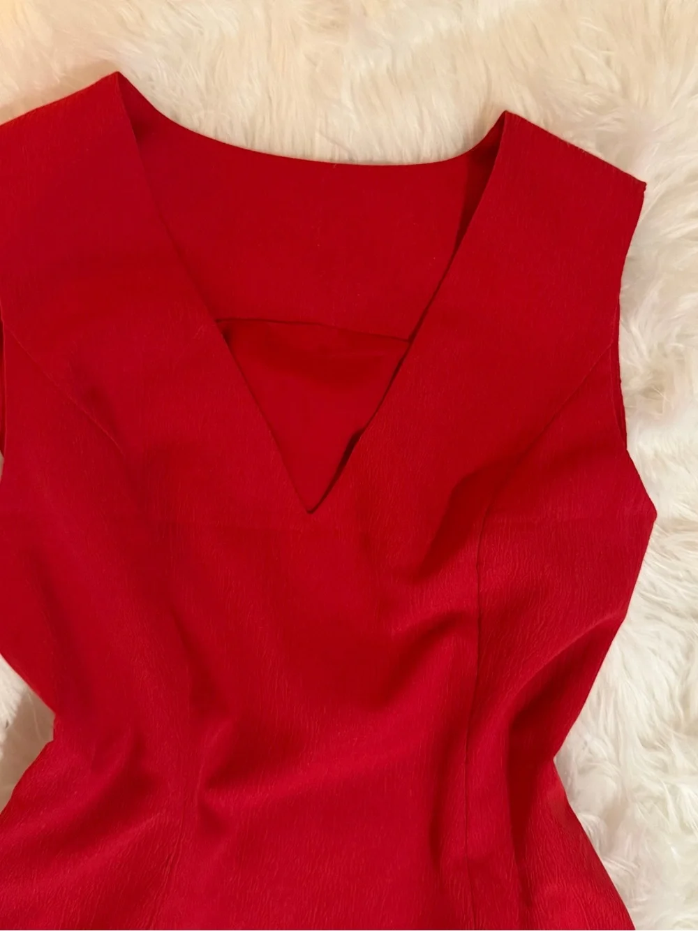 CIDER Red Notch V-Neck Sleeveless Mini Dress NWT XS